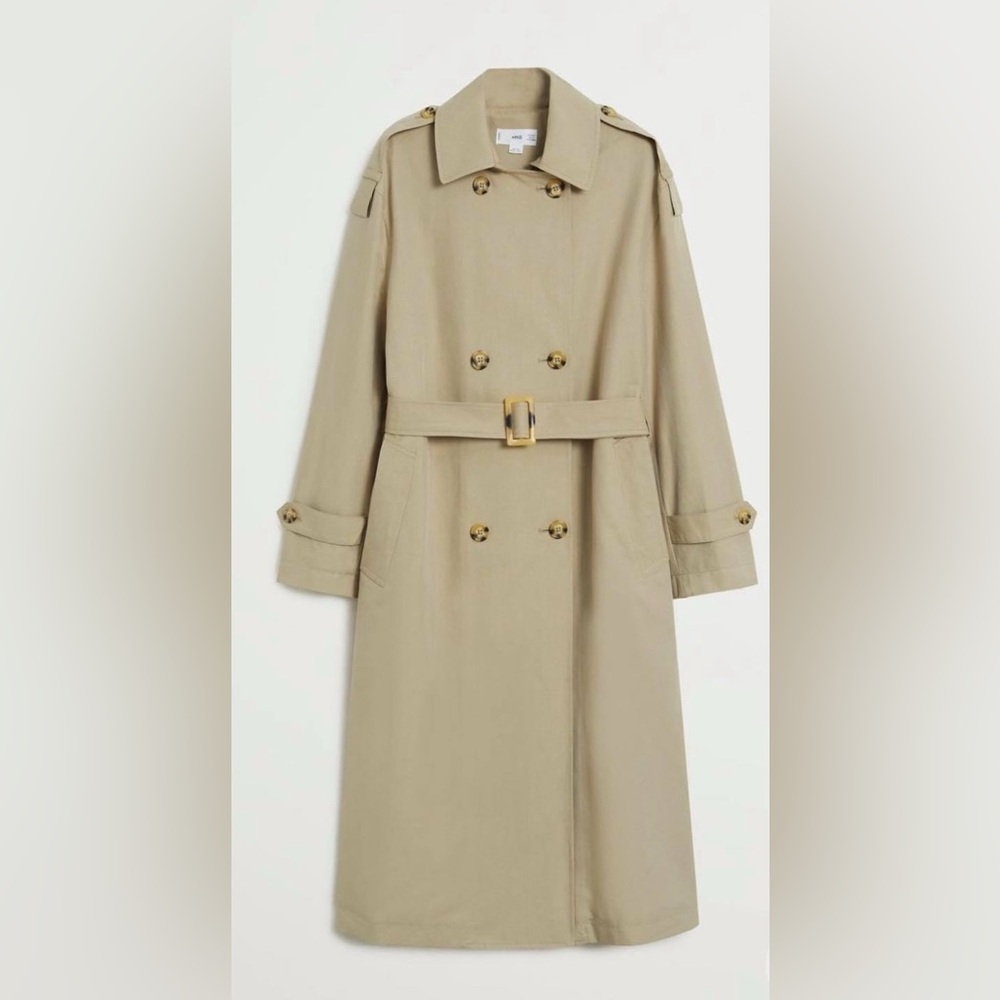 Mango Double-Breasted Trench Coat